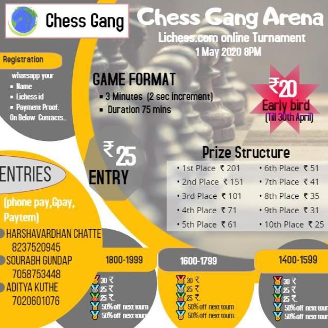 Chess gang tournaments WhatsApp Group